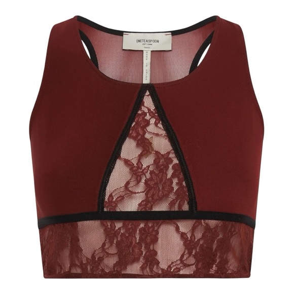 ONE TEASPOON Lulu Mesh And Lace Bralette -
Wine Size XS/Size 2 US NWT - Picture 4 of 10